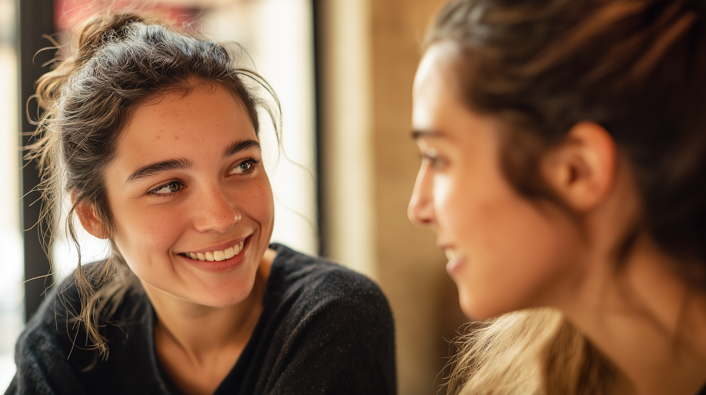Dos mujeres conectando